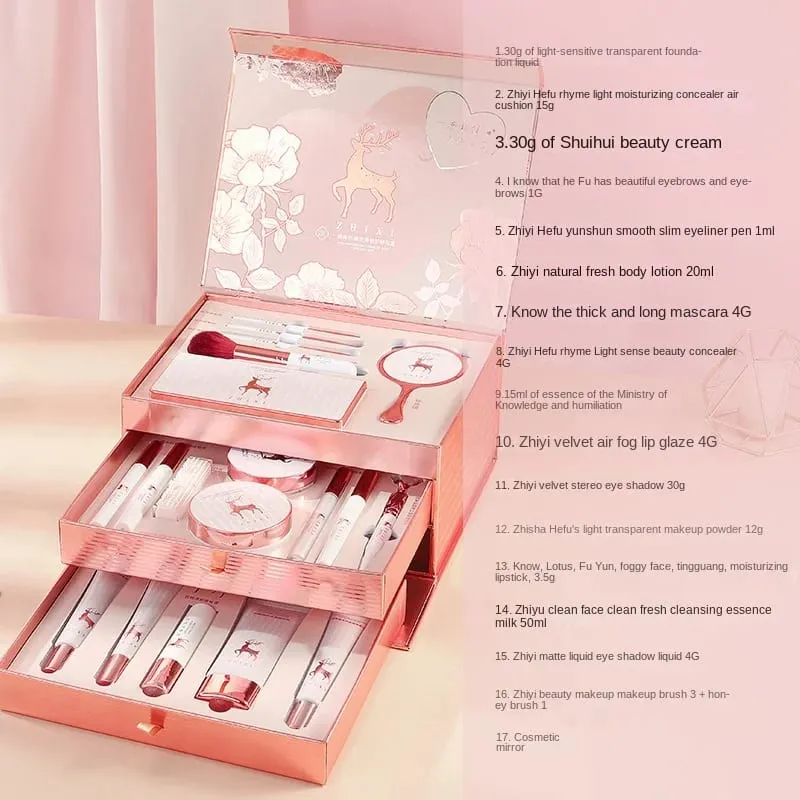 Juego de 20 piezas de maquillaje, caja completa, lápiz labial, sombra de ojos, juego de regalo, productos completos para el cuidado de la piel, cosméticos para mujeres — image 3