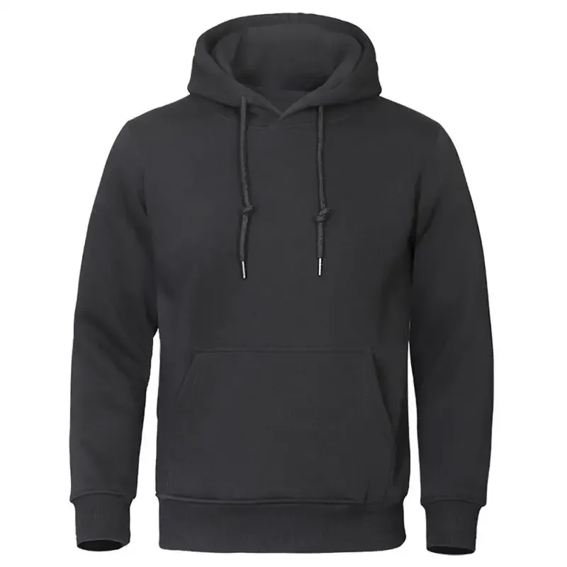 Autumn Winter Men Fleece Warm Mens Sweatshirt Casual Solid Color Streetwear Pullovers Sport School Fashion Hot Sale Hoodies