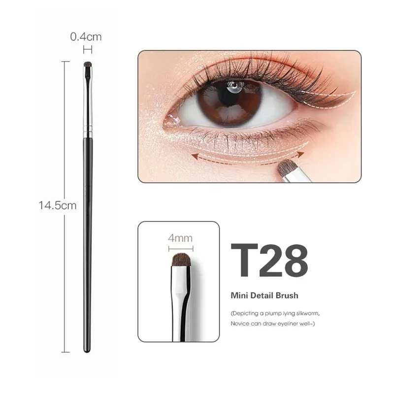 4Pcs Berus Pembayang Mata Halus Smudge Precision Eyeliner Berus Solek Kelopak Mata Penyerlah Berbaring Ulat Sutera Berus Solek Alat — image 10