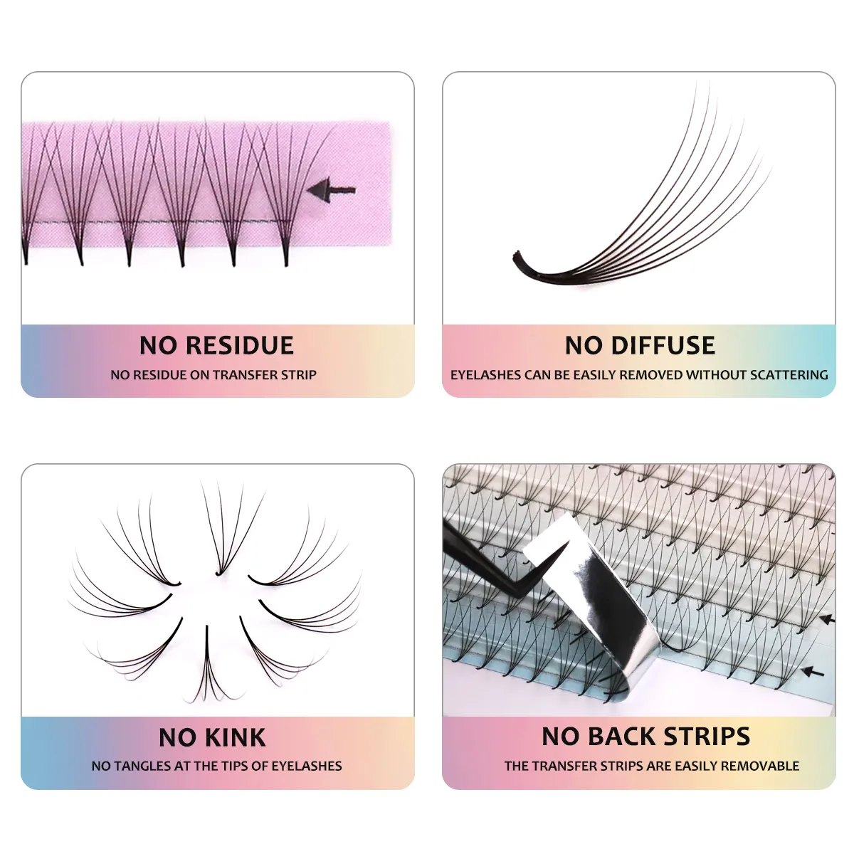 Neuer Stil, superschmale, dünne, spitze Basis, vorgefertigte Wimpernfächer, 4D, 5D, 6D, 7D, 8D, XL-Tablett, PBT, russische Volumen-Wimpernverlängerungsfächer — image 6