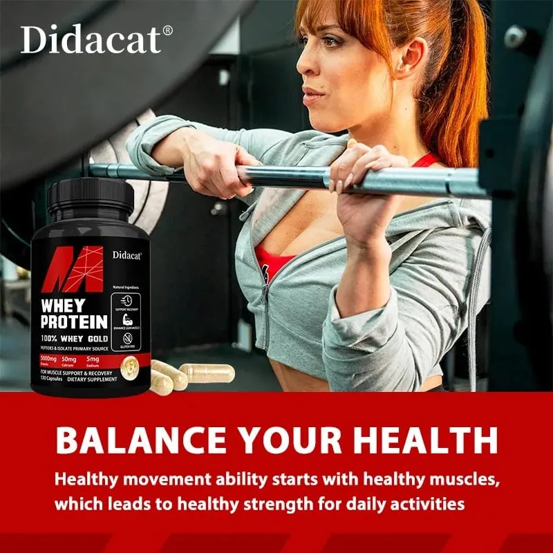 Didacat Whey Protein Concentrate dengan 5000mg Protein Bebas Gluten & Bukan GMO Meningkatkan Imuniti dan Menyokong Pemulihan Selepas Senaman — image 3