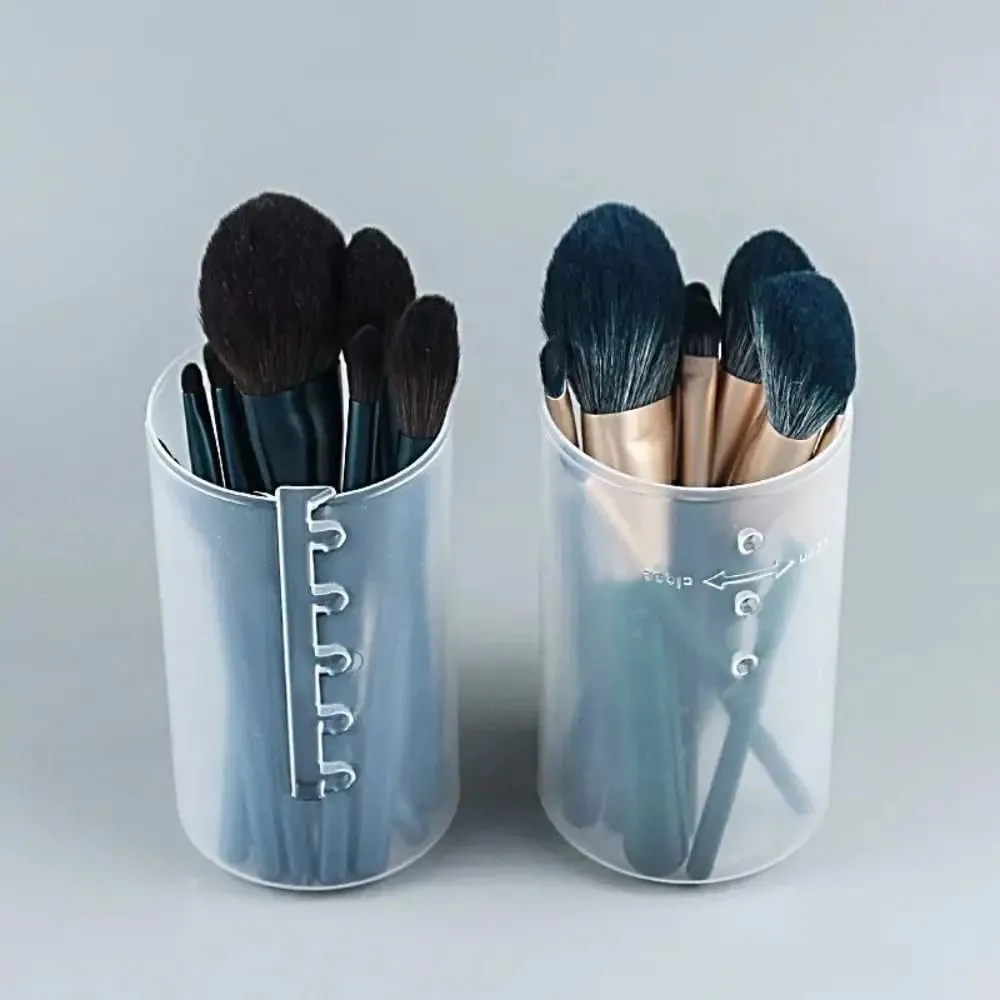 New Transparent Adjustable Height PVC Makeup Brush Holder Display Storage Cup Organizer With Lid Dustproof Toiletry Package Box — image 5