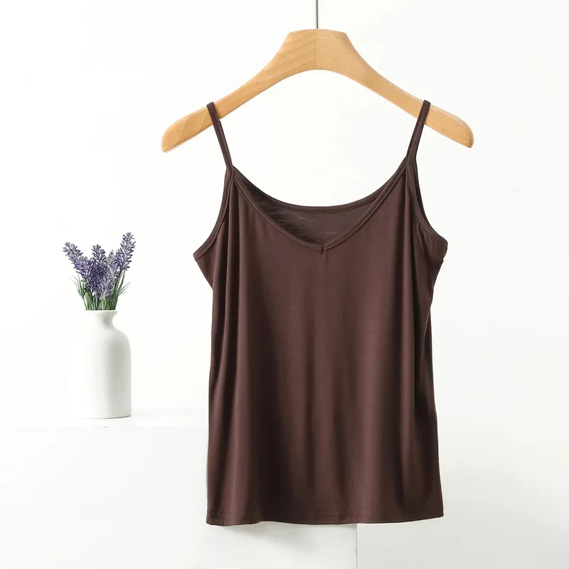 Spaghettiträger-Top für Damen, Neckholder, V-Ausschnitt, Basic-Cami, ärmellose Tanktops, Damen-Sommer-Unterhemd, einfarbig — image 17