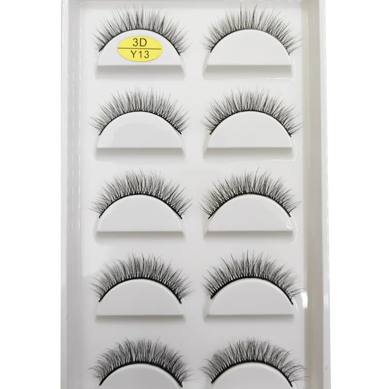 Přírodní 3D norkové umělé řasy Měkké jemné nadýchané oči umělé řasy make-up řas krása kočka Cilios 5 párů 15 stylů — image 18