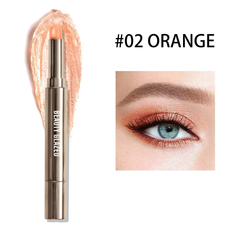 10 สี Double Ended Eye Shadow Stick พร้อมแปรงฟองน้ำ Pearlescent อายแชโดว์ยาวนานปากกา Contouring แบบพกพาแต่งหน้าเครื่องสำอาง — image 8