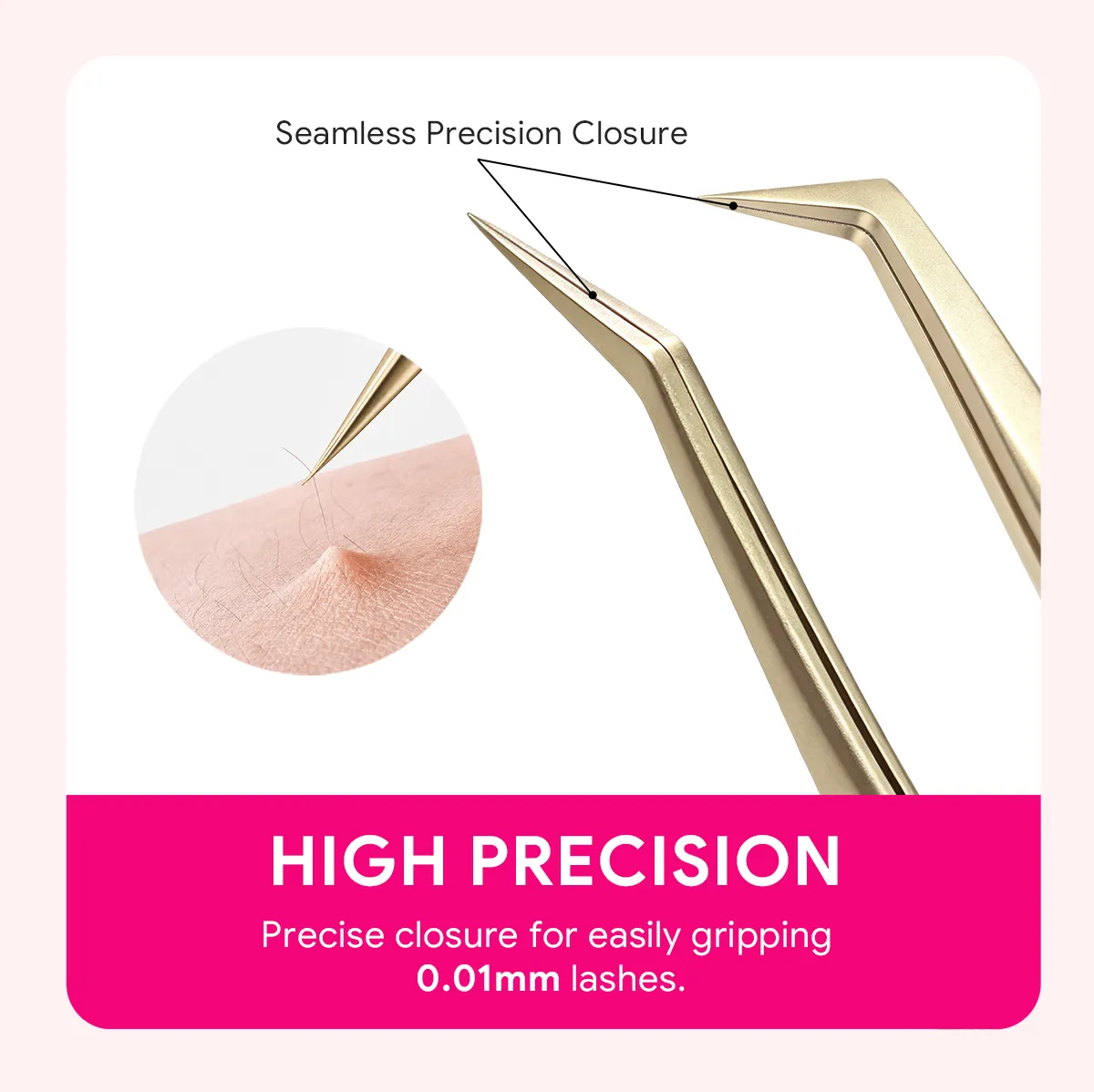 Applicateur de cils de précision, pincettes pour extensions de cils, cluster de faux-cils, outil de maquillage de Salon en acier inoxydable — image 3