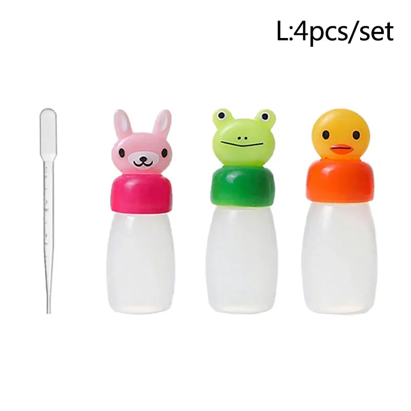 1/2/3/4 Buah Kotak Makan Siang Mini Aksesori Pola Lucu Kotak Saus Botol Pencet Kartun Tomat Madu Wadah Bumbu untuk Anak-anak — image 6