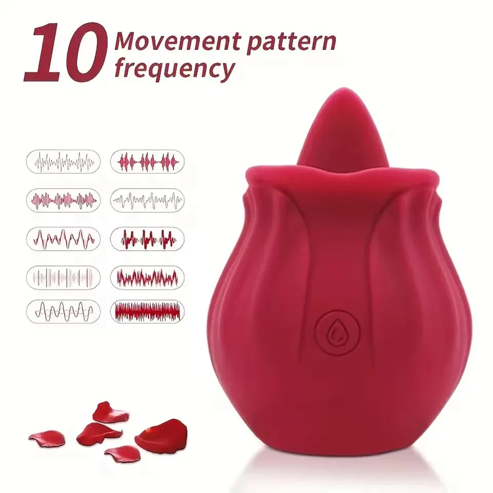 Rose Tongue Licking Vibrator G Spot Clitoris Nipple Stimulator Massager Masturbator Adult Sex Toys for Couples Adult — image 2