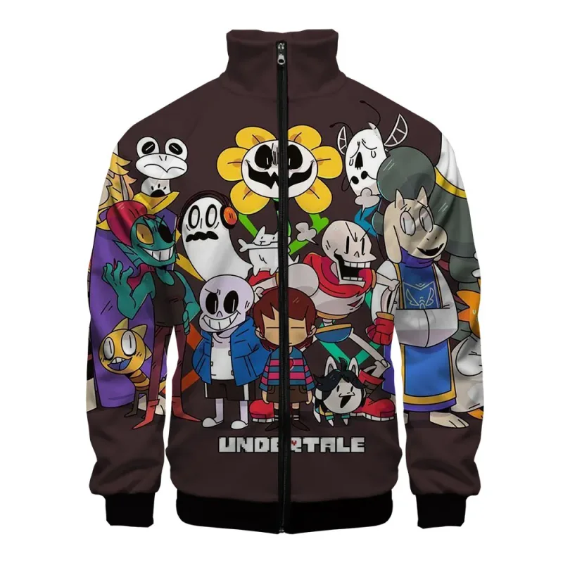 Sang Trọng Phổ Biến Sans Undertale 3D In Hình Dây Kéo Áo Raglan Áo Gió Bé Trai/Bé Gái Thoải Mái Cổ Đứng Áo Áo Khoác — image 8