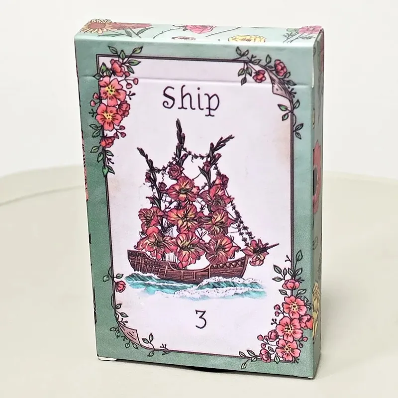9*6 ซม. Floraneum Lenormand Tarot Oracle 36 Lenormand การ์ดภาพประกอบประดับด้วยดอกไม้ตกแต่ง