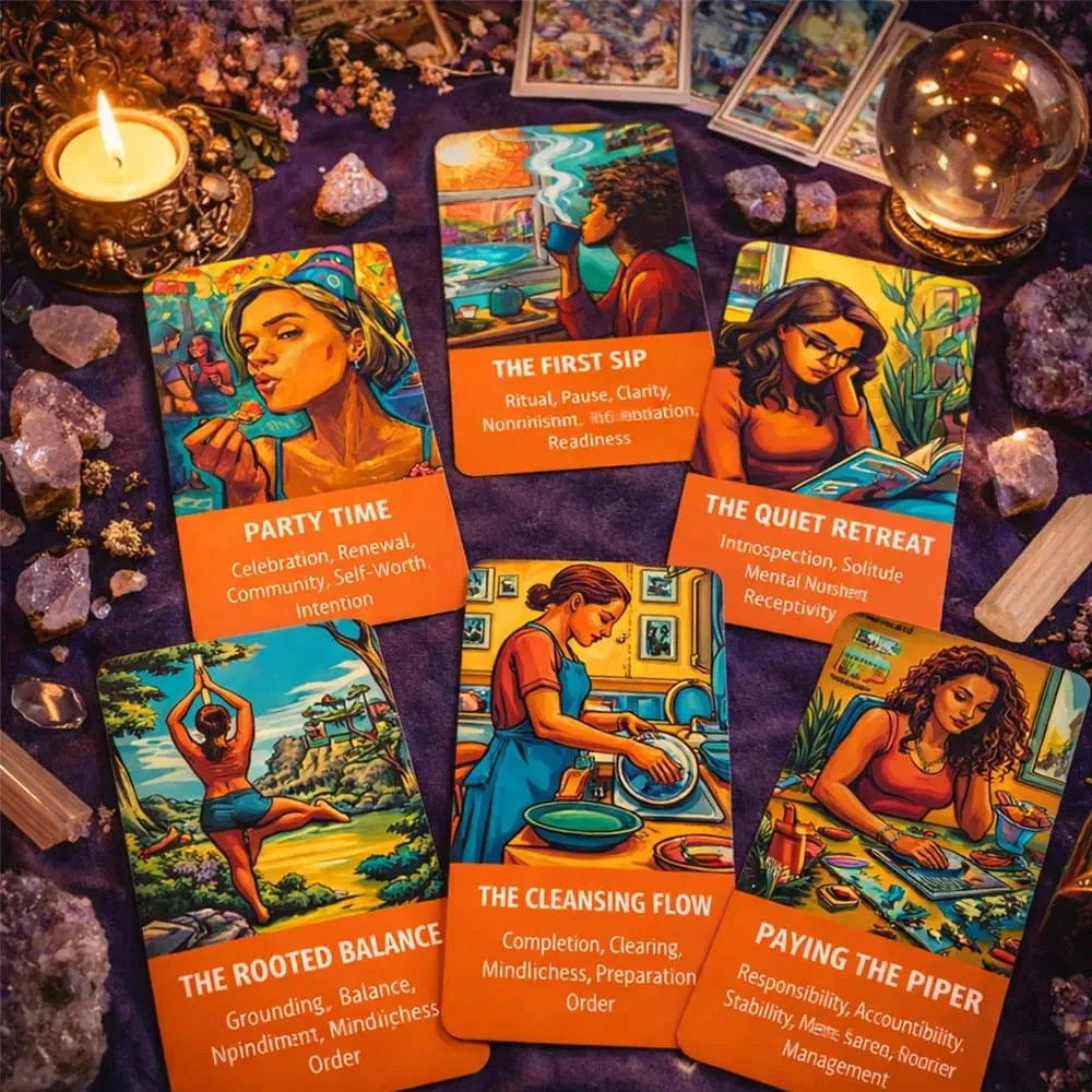 56 cartas os ritmos diários oracle deck 13x8 cm construir conexão interna compreensão mudanças de vida jogo de cartas visão espiritual — image 2