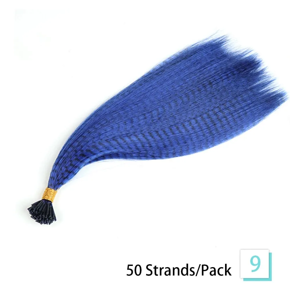 Estensioni dei capelli con piume sintetiche 16 pollici 50 fili/pacco Estensioni dei capelli colorati Estensioni delle piume dei capelli colorati per le donne — image 15