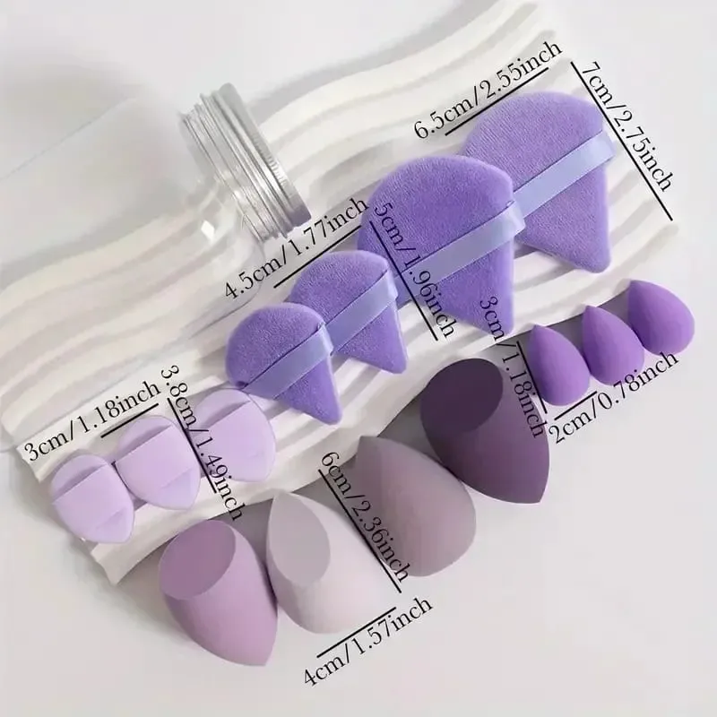 12/14 Pièces Éponge De Maquillage Cosmétique Bouffée Fondation Éponges Mélangeur Beauté Oeuf Poudre Bouffées Maquillage Accessoires Femmes Outils De Maquillage — image 6