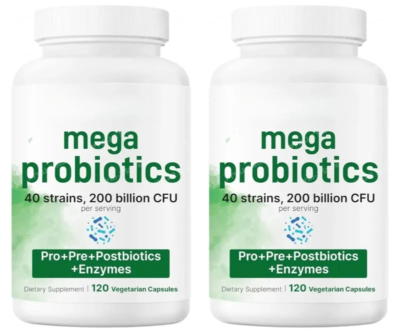 Probiotika-Kapseln, 200 Milliarden KBE, 40 Stämme, Präbiotika, Verdauungsenzyme, Nahrungsergänzung für die Darmgesundheit, 120 vegetarische Kapseln, Männer und Frauen — image 8