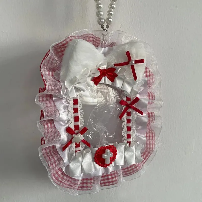Pelindung Kad Foto Mewah dengan Reben & Renda - Lengan Kad Lembut untuk Pemuat Teratas Kes Paparan Idola Anime Kpop Pemegang DIY Comel untuk Hadiah Peminat — image 4