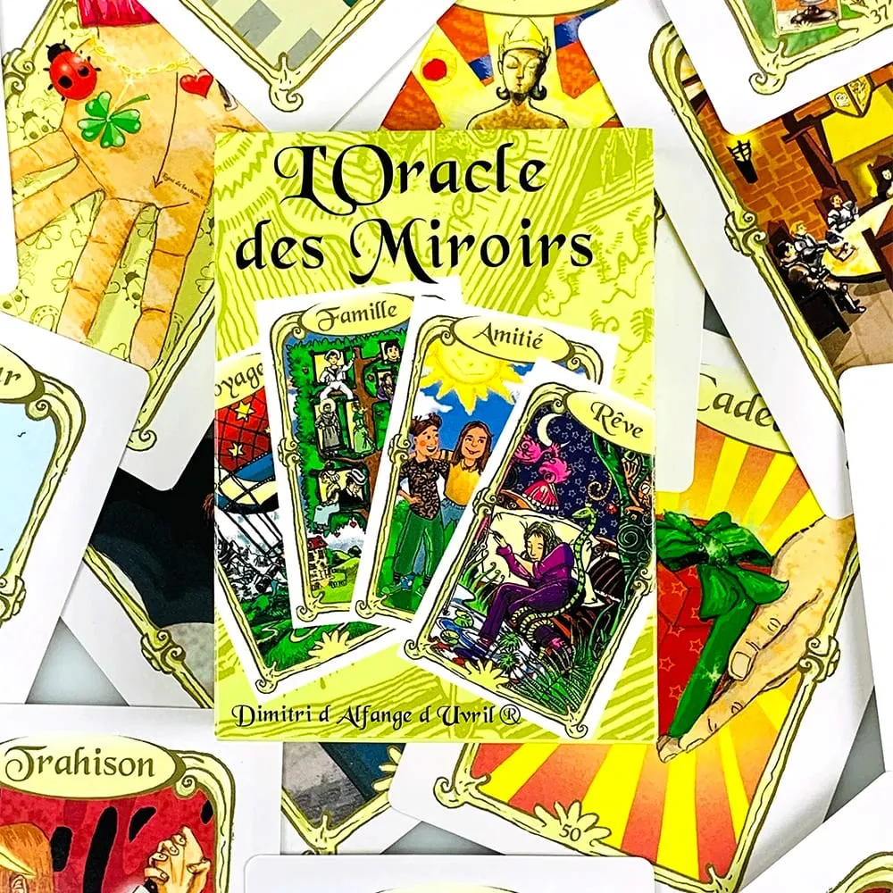 L'Oracle Des Miroirs Karty Wyroczni Wersja francuska Mistyczna gra karciana wróżby z przewodnikiem dla kolekcjonerów i początkujących