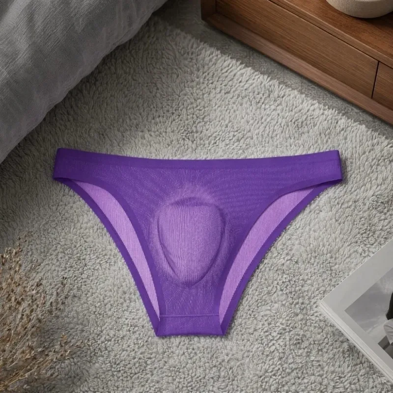 Bequeme Herren-Triangel-Höschen aus Eisseide, atmungsaktiv, große Größe, dünne Slips für Herren, Dessous, Unterhose, Unterwäsche für Herren — image 3