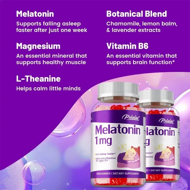 Melatonin Gummies 1 มก. - เครื่องช่วยการนอนหลับสำหรับเด็กบรรเทาความเครียดปรับปรุงการนอนไม่หลับปรับปรุงคุณภาพการนอนหลับและการนอนหลับที่ลึกยิ่งขึ้น — image 4