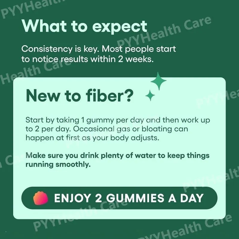 Fiber Gummies for Digestive Health and Regularity - Raspberry Lemon Flavor Natural Chicory Root Prebiotic Fiber - Daily Gummy — image 5