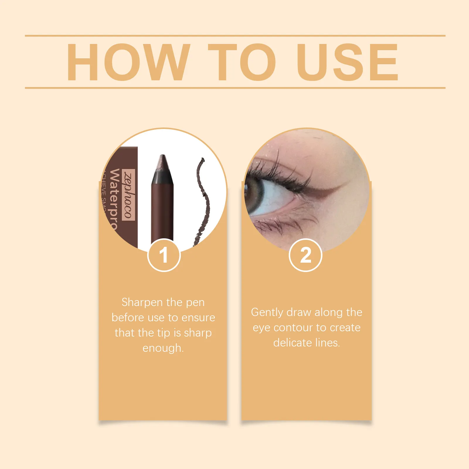 Zephoco Gel Eyeliner Pen Impermeabile Liscio Trucco Degli Occhi di Lunga Durata A Prova di Sudore A Prova di Olio A Prova di Sbavature Eye Liner Matita Trucco — image 5