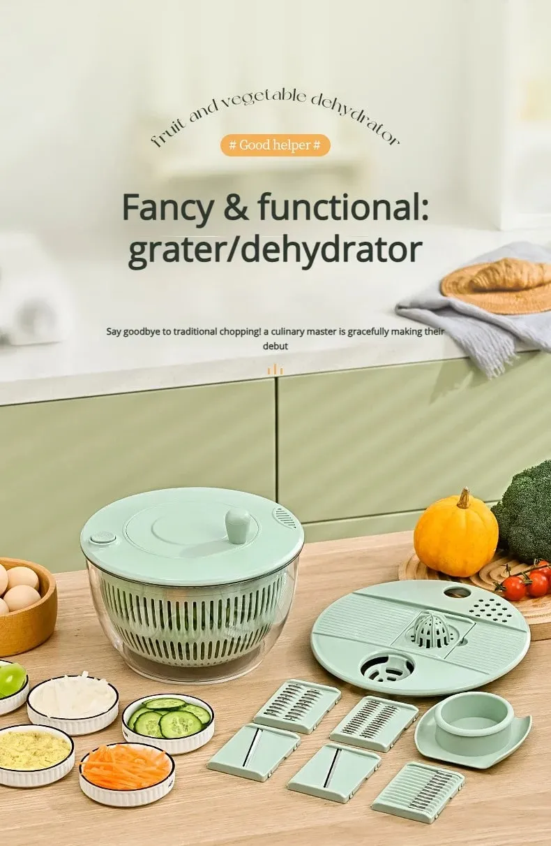 Multifunktionell grönsakssallad Dehydrator Grönsaksskärare Hushållsgurka och potatisskivor Avloppskorg Frukt Avlopp Vatten — image 7