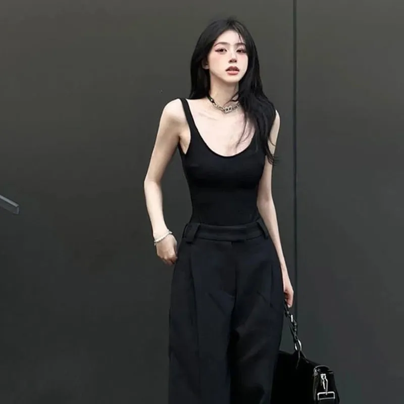 สีดำStrappyบอดี้สูทเซ็กซี่Backless Ribbedบอดี้สูทRomper String Femmeเซ็กซี่แขนกุดTop Gloved bodysuit Bodyหญิง — image 4