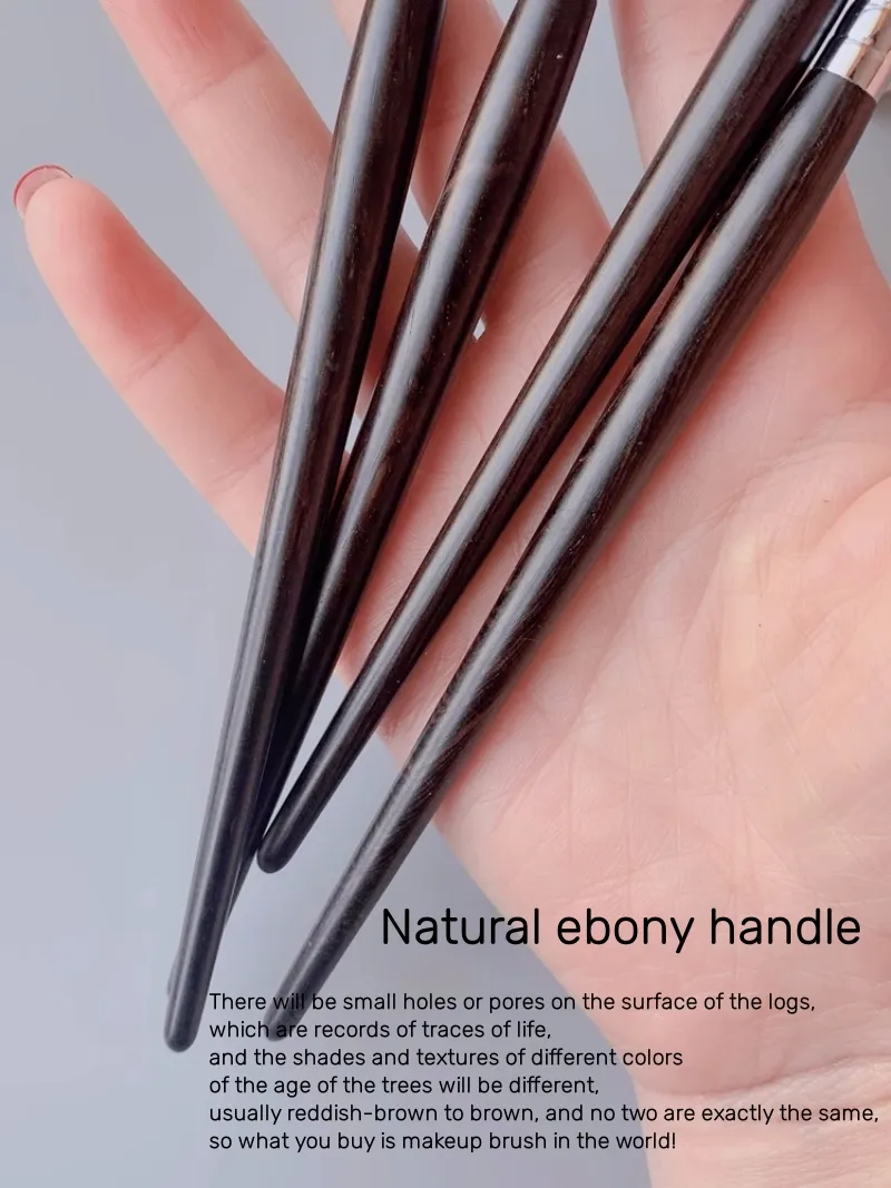 แปรงอายแชโดว์ผสมหรูหราธรรมชาติผมแพะ Ebony Handle แปรงแต่งหน้าอายแชโดว์เครื่องมือความงาม — image 4