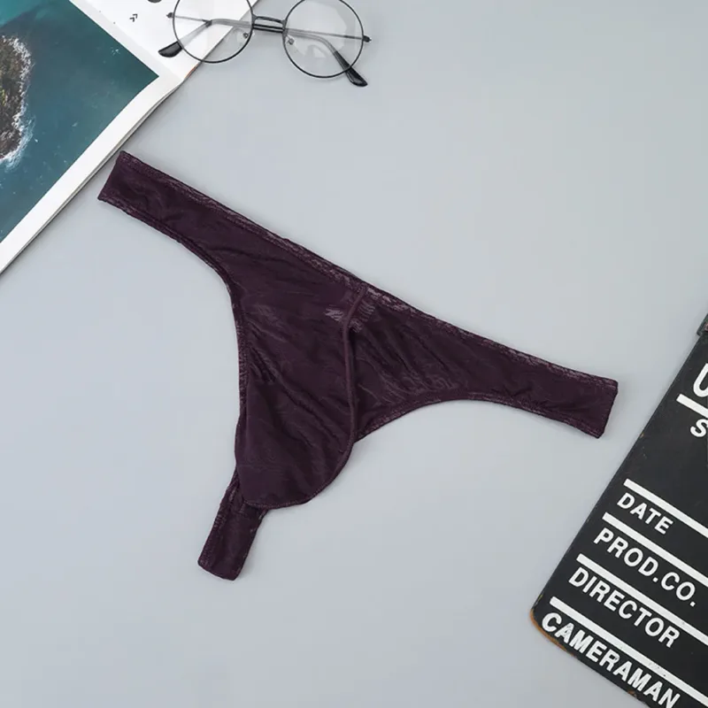 Men Lace Jacquard G-string Underwear High Stretchy Large Pouch Thong Panties Sexy Gays Erotic T-back Underpants — image 16
