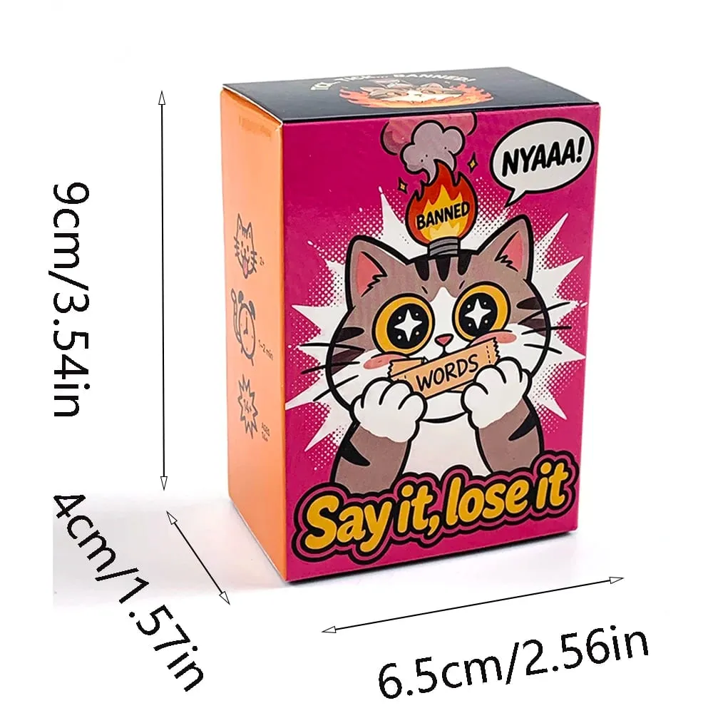 Say It Lose It Banned Words Guessing Card Game Cartoon Cat Design Family Party Interactive Board Game Holiday Entertainment Game — image 6