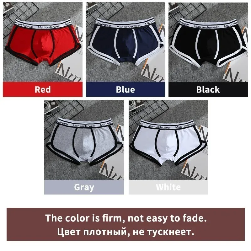 1/4 adet erkek iç çamaşırı boksörler pamuk külot nefes düz Boxershorts erkek orta bel külot Trend erkek şort Homme şort — image 15