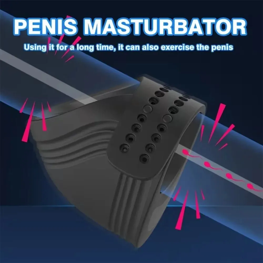 Männlicher Eichel-Massagegerät, Kneifen, Penis-Trainingsstimulator, Vibrator für Ejakulation, Verzögerungstraining, Vibrator, erwachsenes Sexspielzeug für Männer — image 4