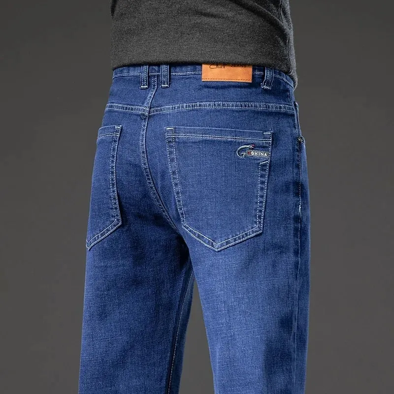 Jean droit pour hommes, pantalon en Denim, Style classique, extensible, décontracté, grande taille 40 42 44 46, printemps-automne 2025 — image 2