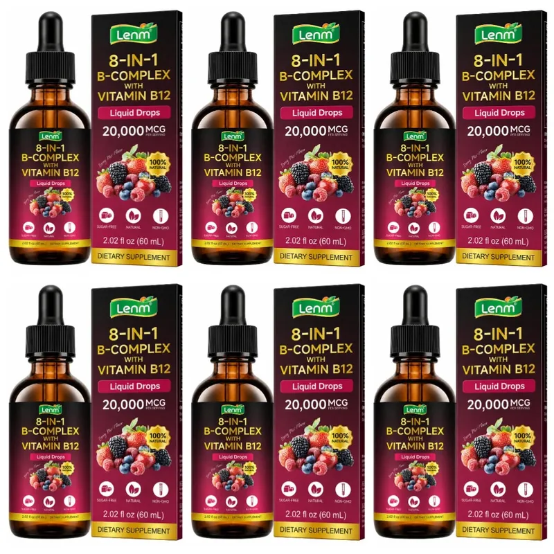 Vitamin B Kompleks 8-dalam-1 Mengurangkan Penyerapan Maksimum dengan Vitamin B12 Folat Menyokong Metabolisme Fokus Tenaga & Kesihatan Saraf 60ML — image 12