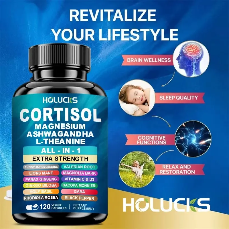 Fortschrittliches Cortisol-Ergänzungsmittel mit Vitamin D3 zur Stressbewältigung, zur Linderung von Stimmungsangst und zur Verbesserung der Schlafqualität und des allgemeinen Wohlbefindens — image 3