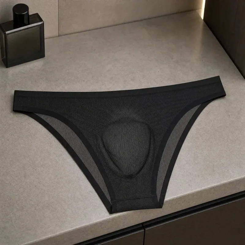 Bequeme Herren-Triangel-Höschen aus Eisseide, atmungsaktiv, große Größe, dünne Slips für Herren, Dessous, Unterhose, Unterwäsche für Herren — image 12