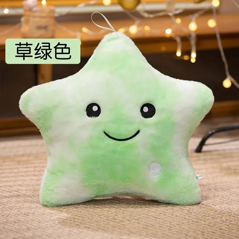 24*22CM Leuchtende fünfzackigen Stern Plüsch Spielzeug Glowing Star Gefüllte Weiche Puppe Kissen Schöne Halloween Weihnachten geschenke