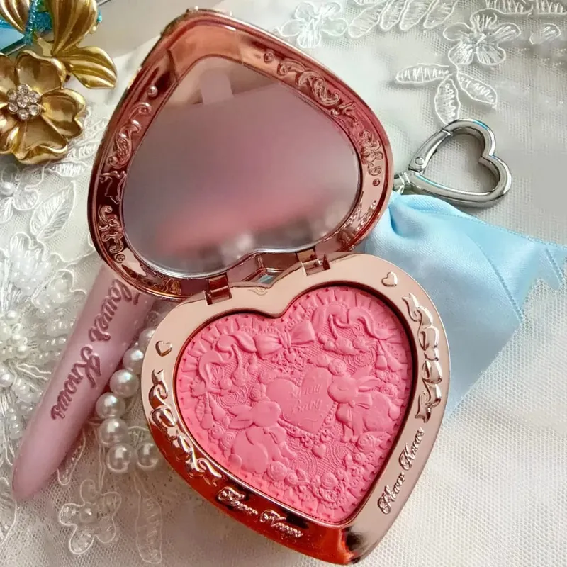 Flower Knows-Bolso de mano con patrón de diamantes, edición limitada, juego de maquillaje, sombra de ojos, corrector, colorete, delineador de ojos, lápiz labial, colección de belleza