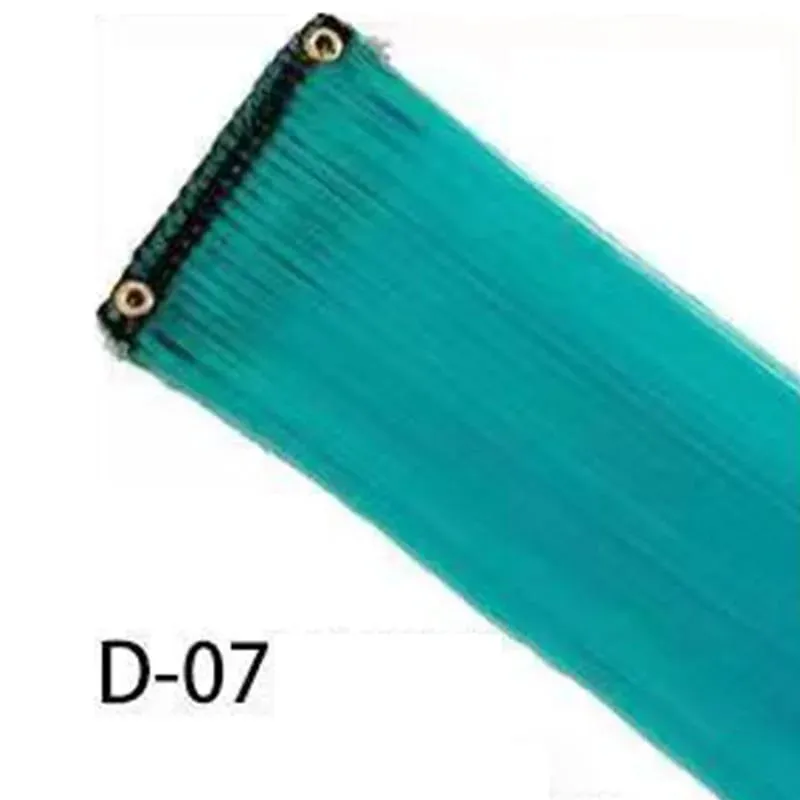 Synthetic 10Pcs colorful Hair Extensions Clip in Colored Party Highlights Extension for Kids Girls Long Straight Hairpiece — image 13