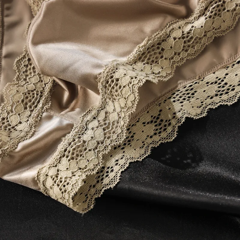 Mutandine da uomo comode in raso, slip in pizzo, bikini sexy a forcella alta, biancheria intima, custodia a vita bassa traspirante — image 13