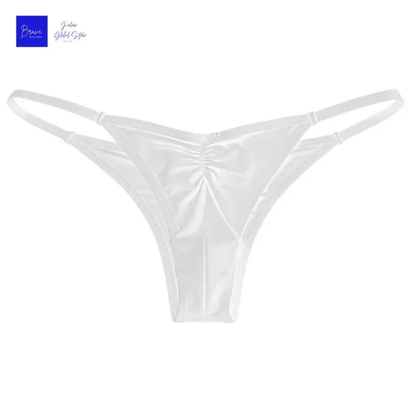 US Size Men's Ice Silk Thongs Briefs Sexy Low-Rise G-String Breathable Seamless T-Back Sports Fitness Underwear Plus Size
