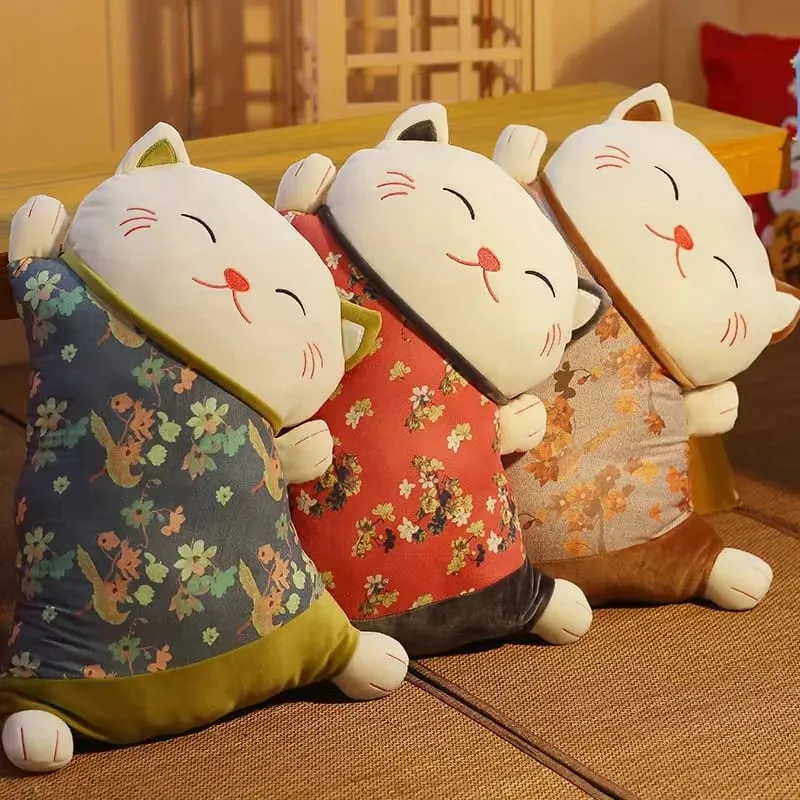 น่ารัก Kawaii Fortune Cat โยนหมอนผ้าห่ม Dual ใช้โซฟาพนักพิงโยนหมอนรถที่นั่งเอว Protector เบาะหมอน — image 3