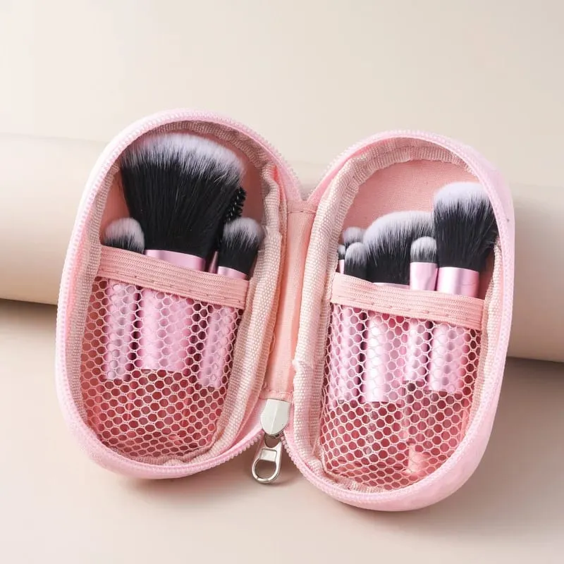 10 Uds juegos de brochas de maquillaje Mini de plástico con bolsa cepillo de maquillaje multifuncional herramienta de maquillaje portátil de viaje