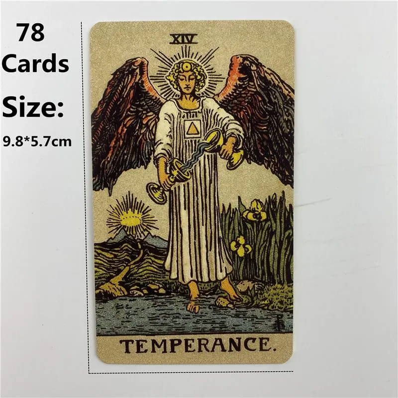 Mazzo di carte dei tarocchi del cavaliere in edizione senza bordi dorati con guida cartacea Giochi da tavolo di divinazione classica con visione inglese — image 3