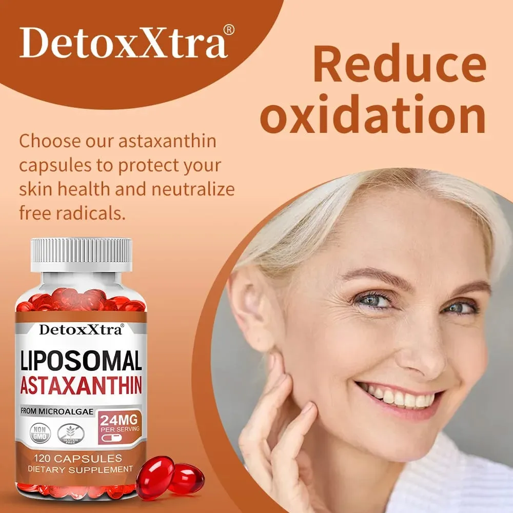 Liposomal Astaxanthin 24mg Antioksidan Premium Penyerapan Tinggi Menyokong Metabolisme Kulit Mata Kesihatan Sendi & Imun Bukan GMO — image 7
