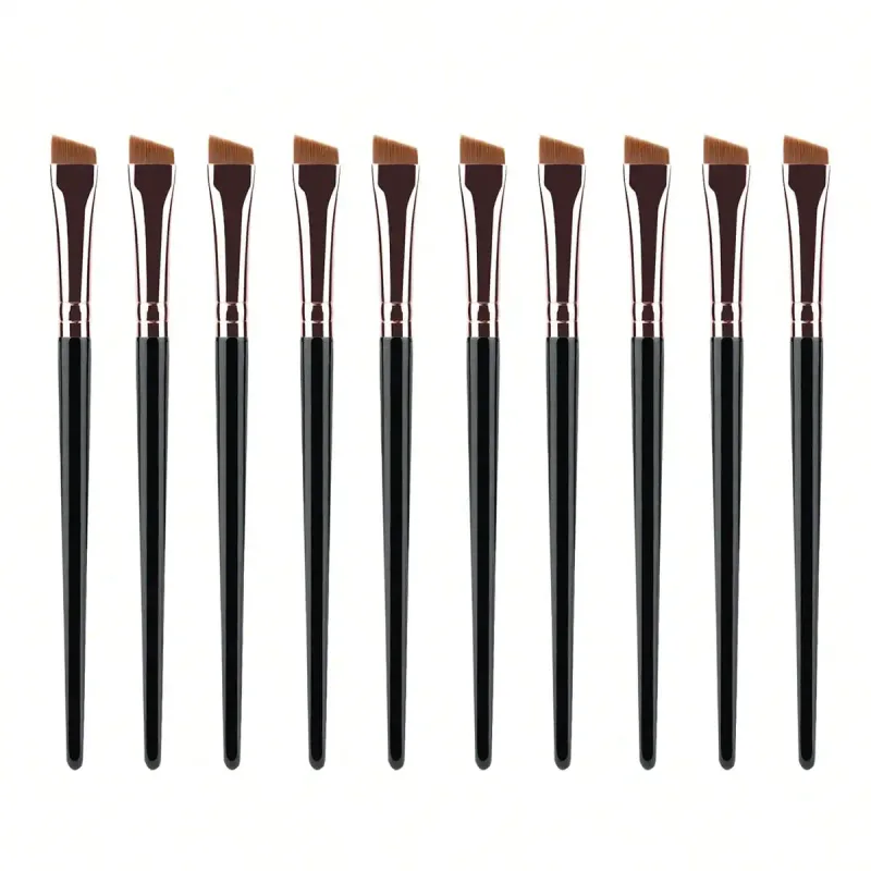 10 stykker vinklede øjenbrynsbørster Øjenbrynfarvet børste Flad tilspidsede øjenbrynskoncealerbørste Øjenmakeupbørster