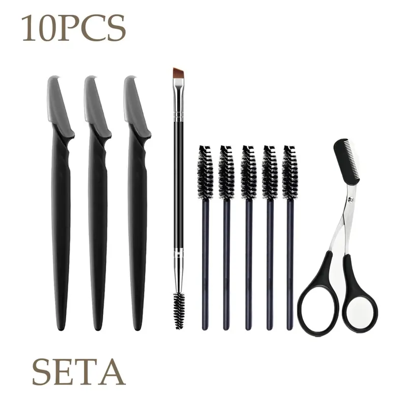 3/5/10-teiliges Augenbrauen-Set für Damen, Augenbrauen-Trimmer, Rasierer, Schere, Pinsel, Pinzette, Pflege-Werkzeug-Set — image 13