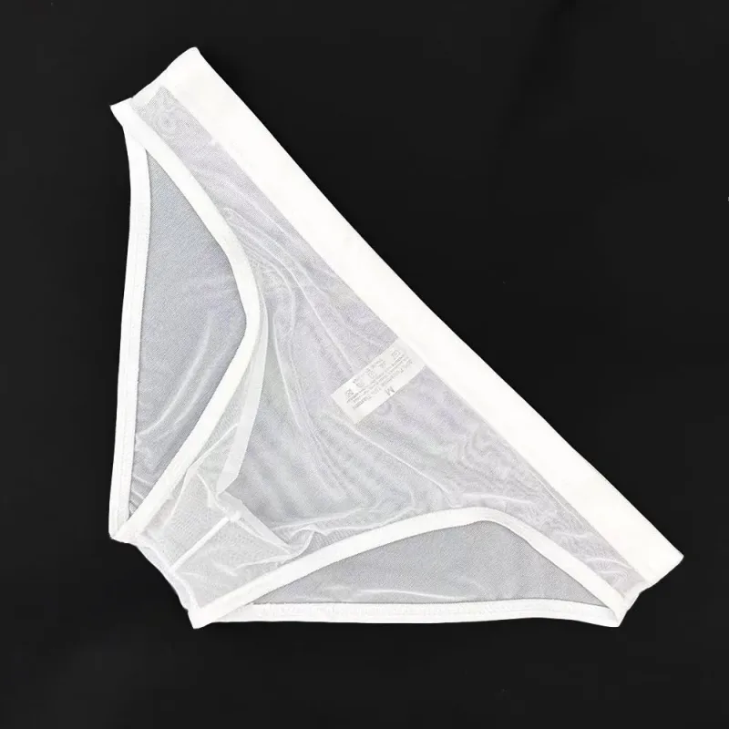 Slip da uomo ultrasottili in rete sexy completamente trasparenti Mutandine trasparenti Vedi attraverso la biancheria intima Mutande maschili ad asciugatura rapida Taglie forti — image 1