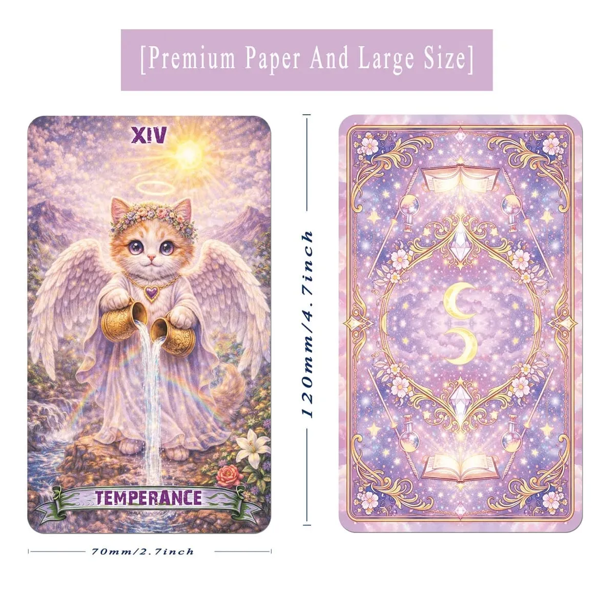 Magic Cat Tarot 78 ใบ 13x8 ซม.เหมาะสำหรับผู้เริ่มต้นกระดาษคู่มือEmotion Expression Subtle Magicรายละเอียดการ์ดเกม — image 5