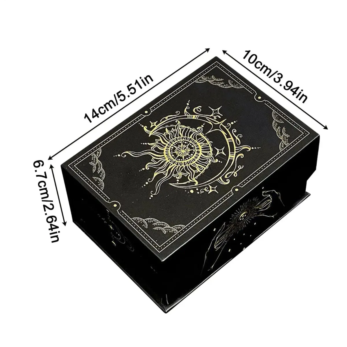 Scatola per carte dei tarocchi con coperchio magnetico Organizzatore di archiviazione leggero e portatile Carte da gioco eleganti e sobrie Scatola per ricordi di gioielli — image 5