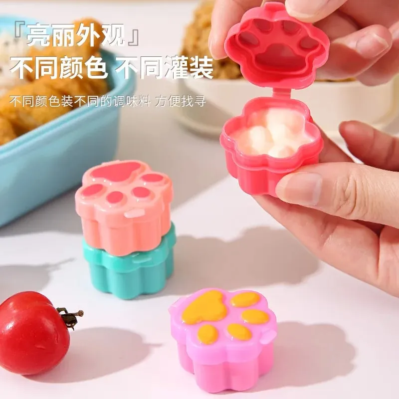 4pcs Mini Lunch Bento Soy Sauce Box Cute Design Plastic Portable Sauce Jars Condiment Dispenser Mini Salad Tomato Sauce Bottle — image 3
